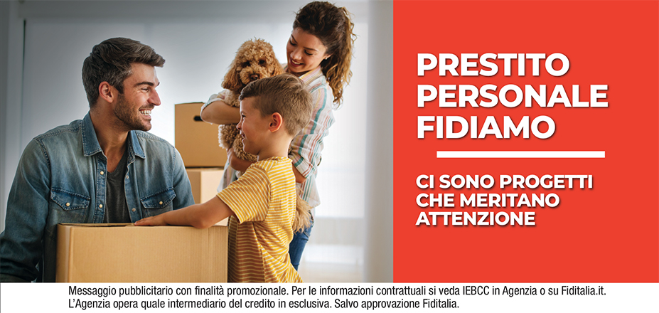 Agenzia Gruppo Sizzi Srl Fiditalia | Brindisi, Taranto, Manduria, Ostuni, Martina Franca, Monopoli | Prestito Personale Fidiamo - Ti aspettiamo per realizzare i tuoi progetti. Messaggio pubblicitario con finalità promozionale. Per le informazioni contrattuali si veda IEBCC in Agenzia o su Fiditalia.it. L’Agenzia opera quale intermediario del credito in esclusiva. Salvo approvazione Fiditalia.